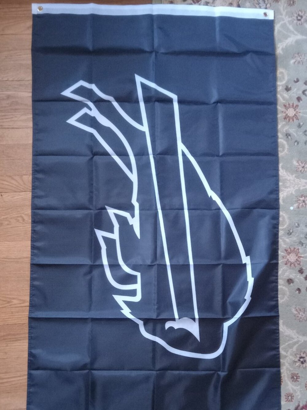 * SALE * NEW Buffalo Bills Black w Chalk Outline Logo NFL 3X5 Feet Flag Decor